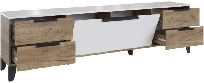 Малави Модульная Гостиная, композиция 2, Дуб крафт табачный/Белый глянец