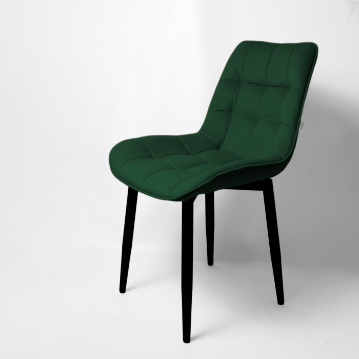 Стул "Бостон" белый матовый Velutto 33 зеленый