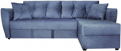 Диван-кровать угловой Амстердам Люкс, 160х200, еврокнижка, велюр, серый