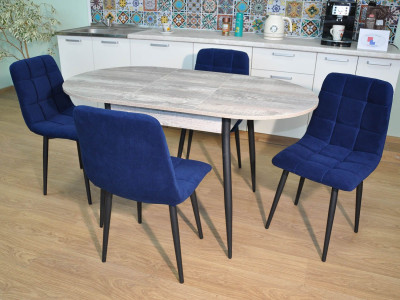 Обеденная группа Стиль-1 / Стул Х 4 шт. / Бетон темный/черный / бид 36