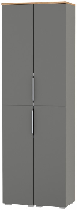 Октава 13.228 Шкаф-пенал + 13.228 Шкаф-пенал, серый графит/дуб крафт золотой/фасады МДФ серый графит