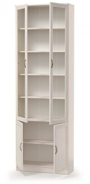 Шкаф комбинированный В-19 Оливия Вудлайн Кремовый/Аруша Венге