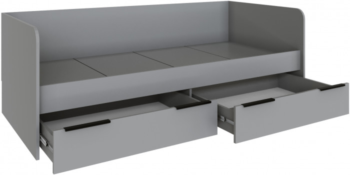 Кровать Мадрид (0,8) с 2-мя ящиками, Камень серый