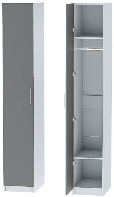 Шкаф-пенал №1 "Иннэс-7" - Белый/Графит