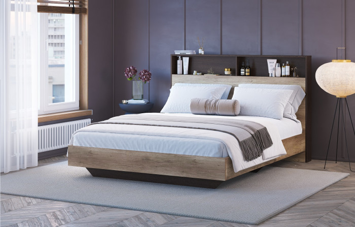 Кровать  "Энигма" КР-16 дуб каньон/венге