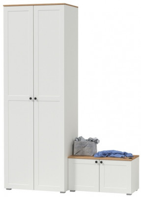 Остин Прихожая 06, цвет белый шагрень/дуб крафт золотой, ШхГхВ 160х54,3х229,6 см., универсальная сборка