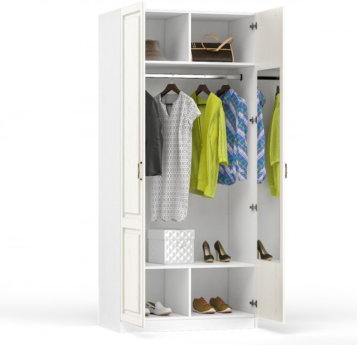 Ливерпуль Шкаф для одежды 13.134, ясень ваниль/белый