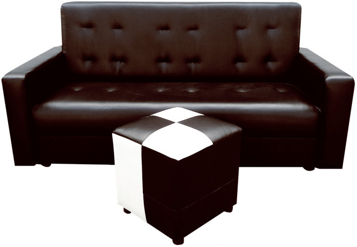 Диван Аккорд 140 коричневый пружинный блок Боннель