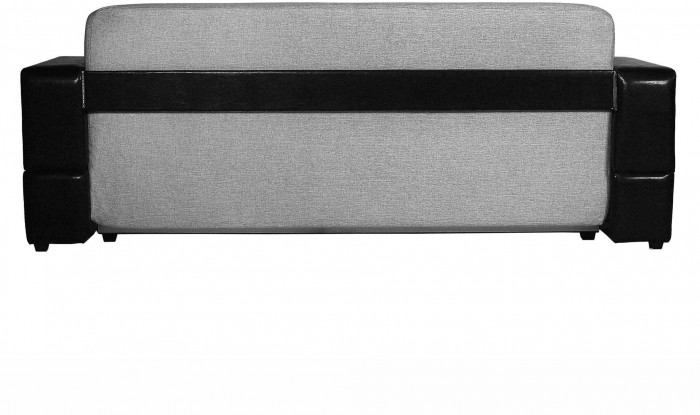 Диван еврокнижка Манчестер с подсветкой, 160 рогожка серая/экокожа черная