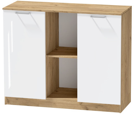 Комод №4 "Иннэс-7", Крафт золотой/Белый глянец