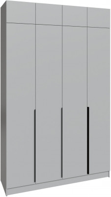 Шкаф 1,6 с антресолью Мадрид, Камень серый