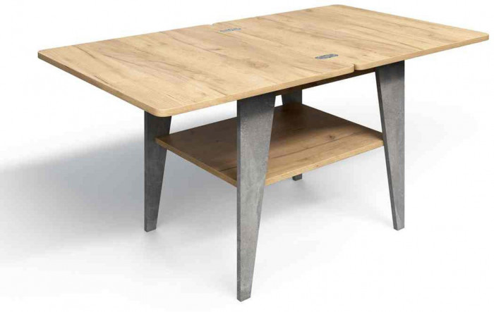 Стол журнальный СЖ-3 Дуб крафт / Ателье светлое