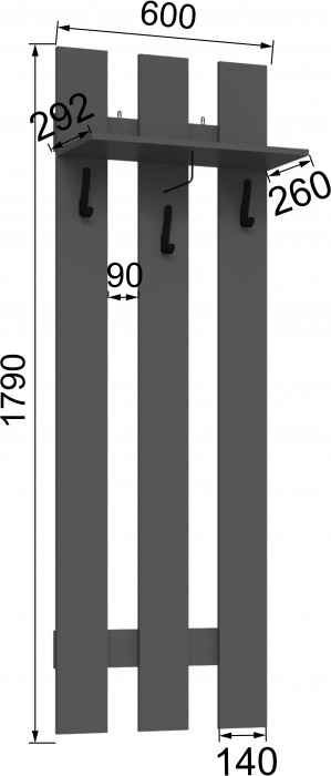 Вешалка Мадрид (0,6), Графит серый