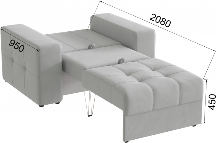 Кресло-кровать Верден, Светло-серый