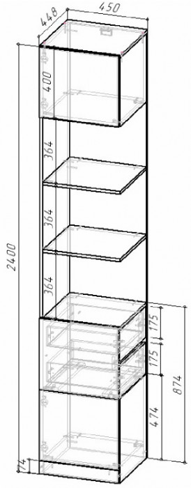 Модульная прихожая Кантри, композиция 4