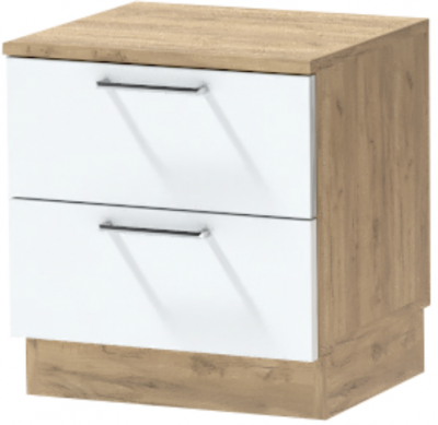 Тумба-6 прикроватная напольная "Иннэс-7", Крафт золотой/Белый