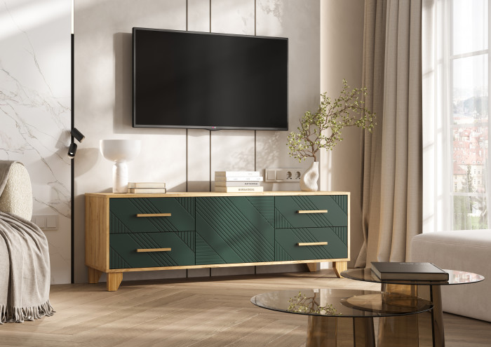 Ирис Тумба ТВ 1500, Браш Мени Грин/Дуб Крафт