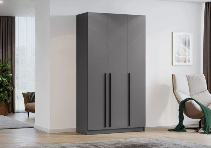 шкаф распашной Берген ШК-1200 серый графит/серый графит