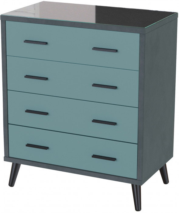 Комод интерьерный Ланс серый/мдф бриз