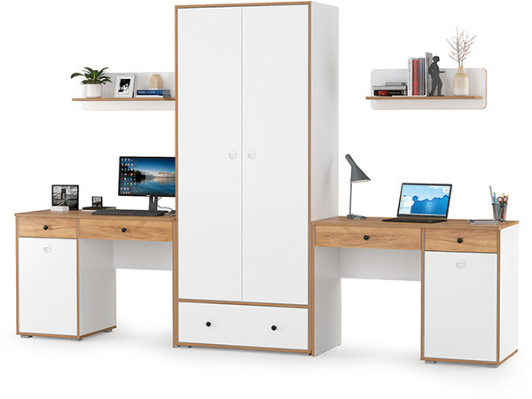 Вуди Компоновка № 26, белый премиум/дуб крафт золотой