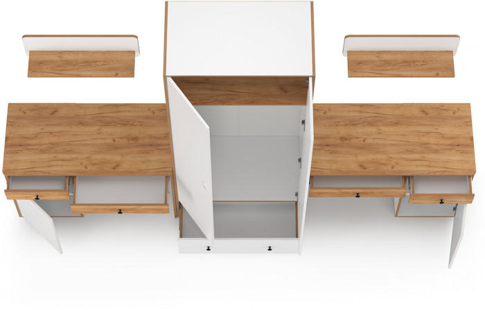 Вуди Компоновка № 26, белый премиум/дуб крафт золотой