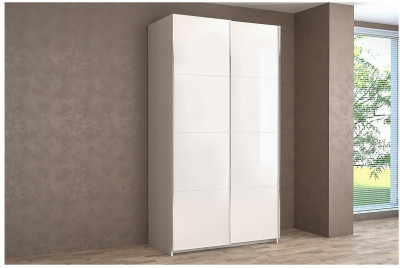 Шкаф-купе Иннэс-5 1200 Ф1/Ф1 (Бодега белая/Белый глянец)