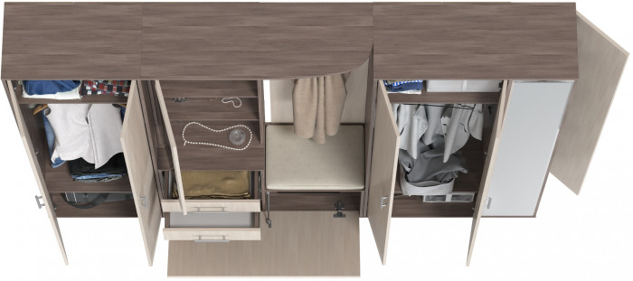 Прихожая Домино 6, бодега тёмный/бодега светлый