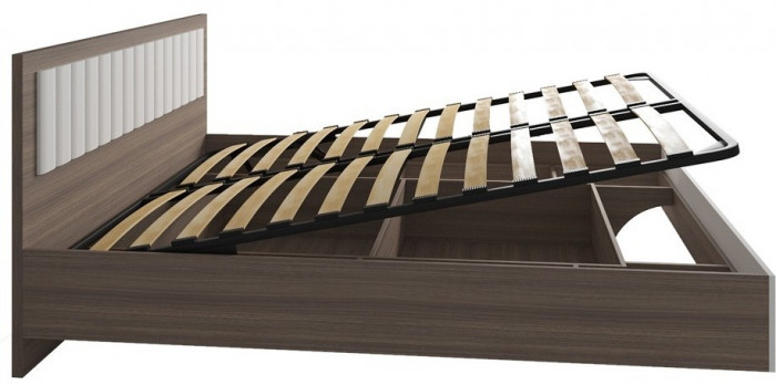 МС Роза Кровать 140, Орех Франклин карамель/Белый скин