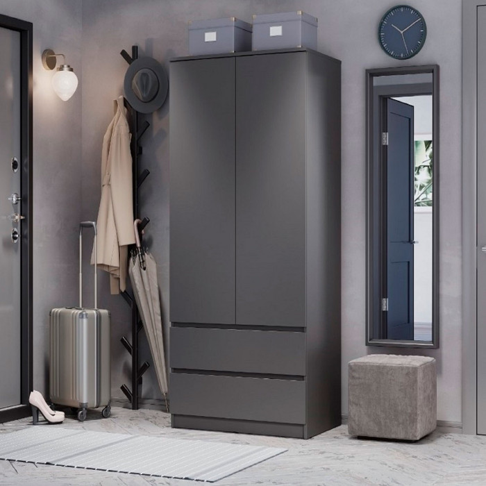 Симпл ШК-03 шкаф 2-х створчатый графит