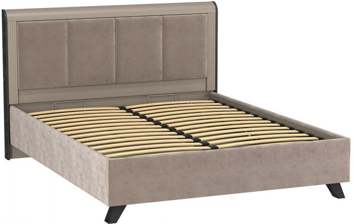 Фиделия кровать двойная 76.14 с под. мех. серый камень / мрамор черный