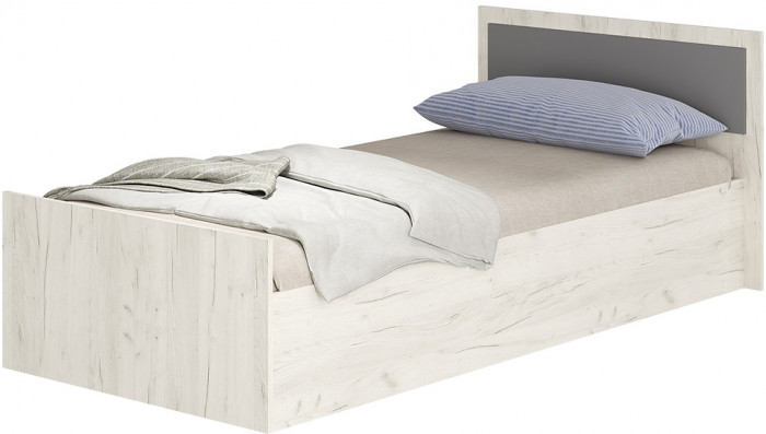 Кровать с реечным настилом Фиеста ЛИТ 90х200, Дуб крафт белый