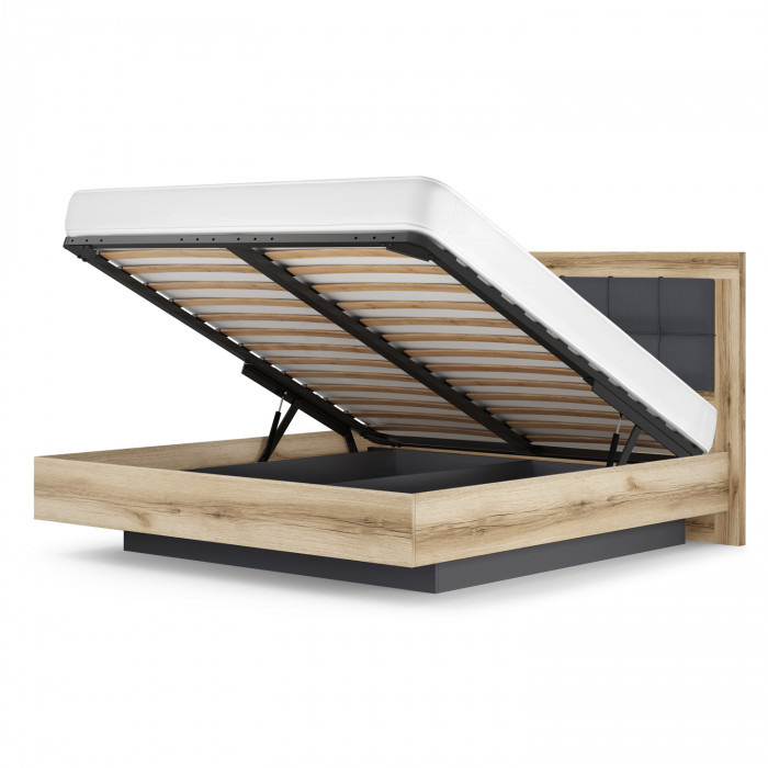 Кровать-5 с подъемным основанием 1400 экокожа Вега Скандинавия