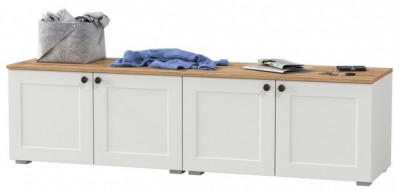 Остин 13.257 Тумба + 13.257 Тумба, цвет белый шагрень/дуб крафт золотой, ШхГхВ 160х41,9х43,7 см.