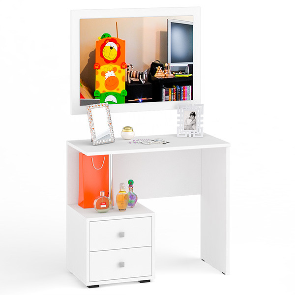 Камелия Стол косметический + Зеркало, белый
