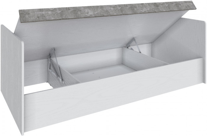 Кровать Мадрид (0,9) с подъемным механизмом, Белый/Ателье светлое