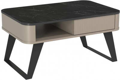 Фиделия стол журнальный 76.10 серый камень / мрамор черный