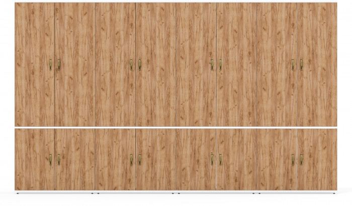 Лидер-8 Шкаф МД 20Б 4 шт., цвет белый шагрень/крафт золото, ШхГхВ 320х37,5х190 см., НЕ универсальная сборка