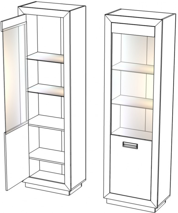 Шкаф-витрина (левое исп.) 
