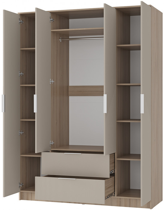 "Эмилия" ШК-11 шкаф 4-х створчатый Дуб смоки/Айриш (MF03)