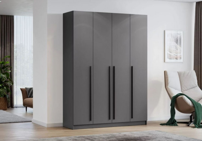 шкаф распашной Берген ШК-1600 серый графит/серый графит