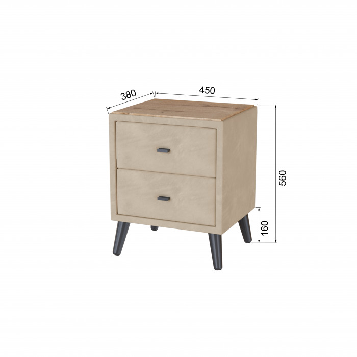 Тумба прикроватная интерьерная Пай бежевый/мдф дуб канадский