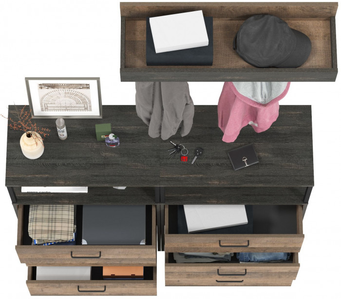 Трувор Прихожая 153, дуб гранж песочный/интра