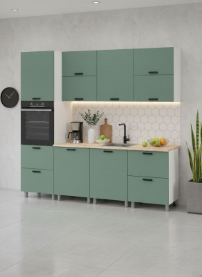 МК Аленушка 2,4м Орешник Матовая Мята,скоба черный,сонома