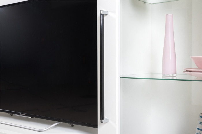 Валенсия Гостиная № 056, ЛДСП белый шагрень/МДФ белый шагрень