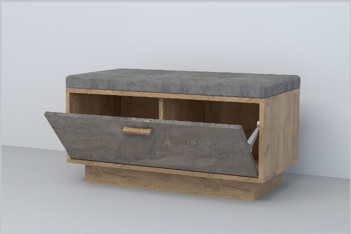 Эго Обувница ОБ-1 ПД (Камень Темный/Бетон Светлый)