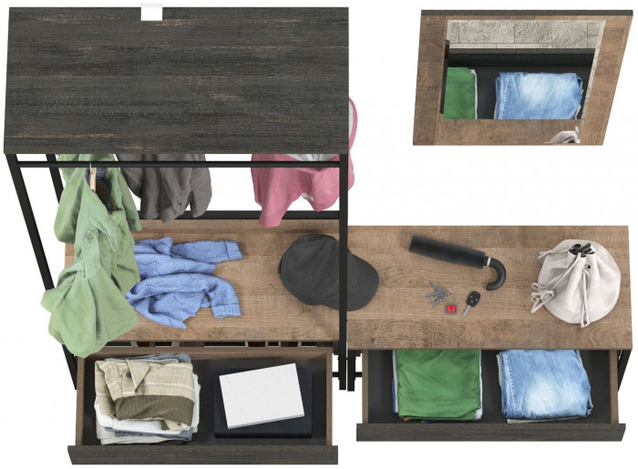 Трувор Прихожая 214, дуб гранж песочный/интра