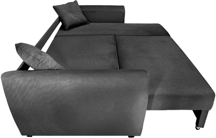 Диван-кровать угловой Амстердам Люкс, 160х200, еврокнижка, велюр, черный