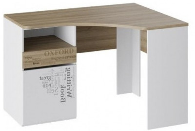 Оксфорд ТД-139.15.03 Стол угловой с ящиками (Ривьера/Белый с рисунком)