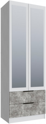 Шкаф Мадрид (0,8) с 2 ящ. с зеркалом, Белый/ателье светлое