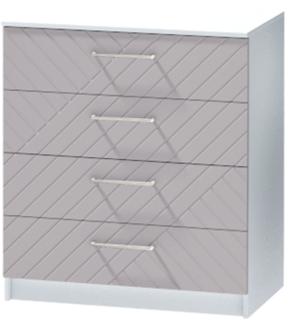 Комод №1 "Иннэс-7", Белый/Грэй софт